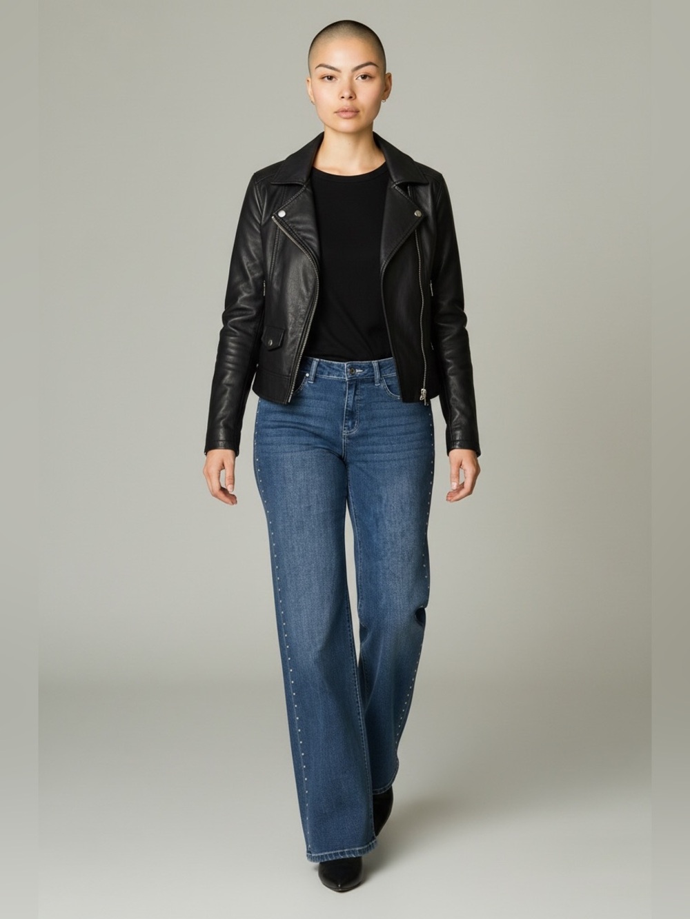 Express NWT studded Grunge Wide leg denim Jean women’s 10